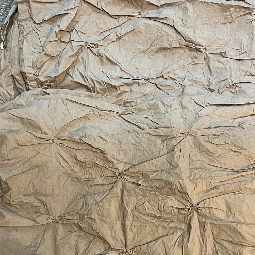 West Elm pintuck mushroom colored duvet and sham